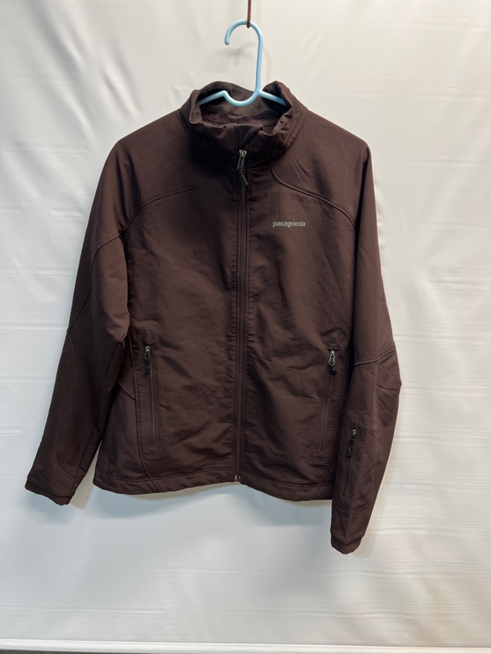 Patagonia Women’s XL Softshell Jacket Brown Fleece Lined Zip Outdoor Hiking